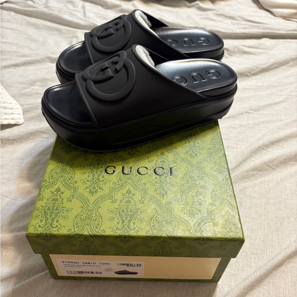 Gucci Black Slide Sandals